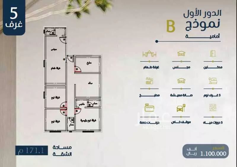 شقة للبيع في شارع ابو بهيه الغذاري, حي الزهراء, مدينة جدة, منطقة مكة المكرمة 1 صورة
