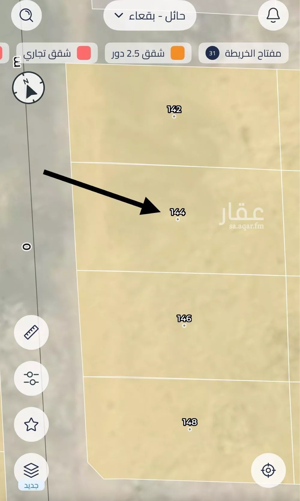 أرض للبيع في شارع عبدالله ابن سعود ابن عبدالعزيز, حي مخطط صلاح الدين, مدينة بقعاء, منطقة حائل 1 صورة