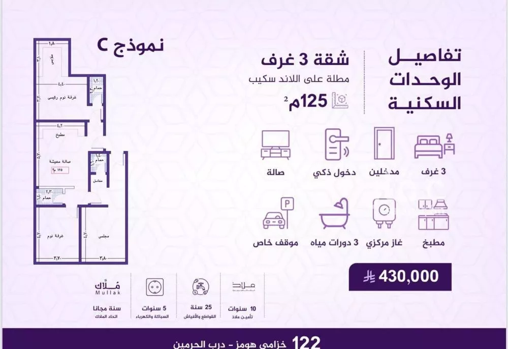 شقة للبيع في شارع احمد بن عيسى الرومي, حي الفيحاء, مدينة جدة, منطقة مكة المكرمة 1 صورة