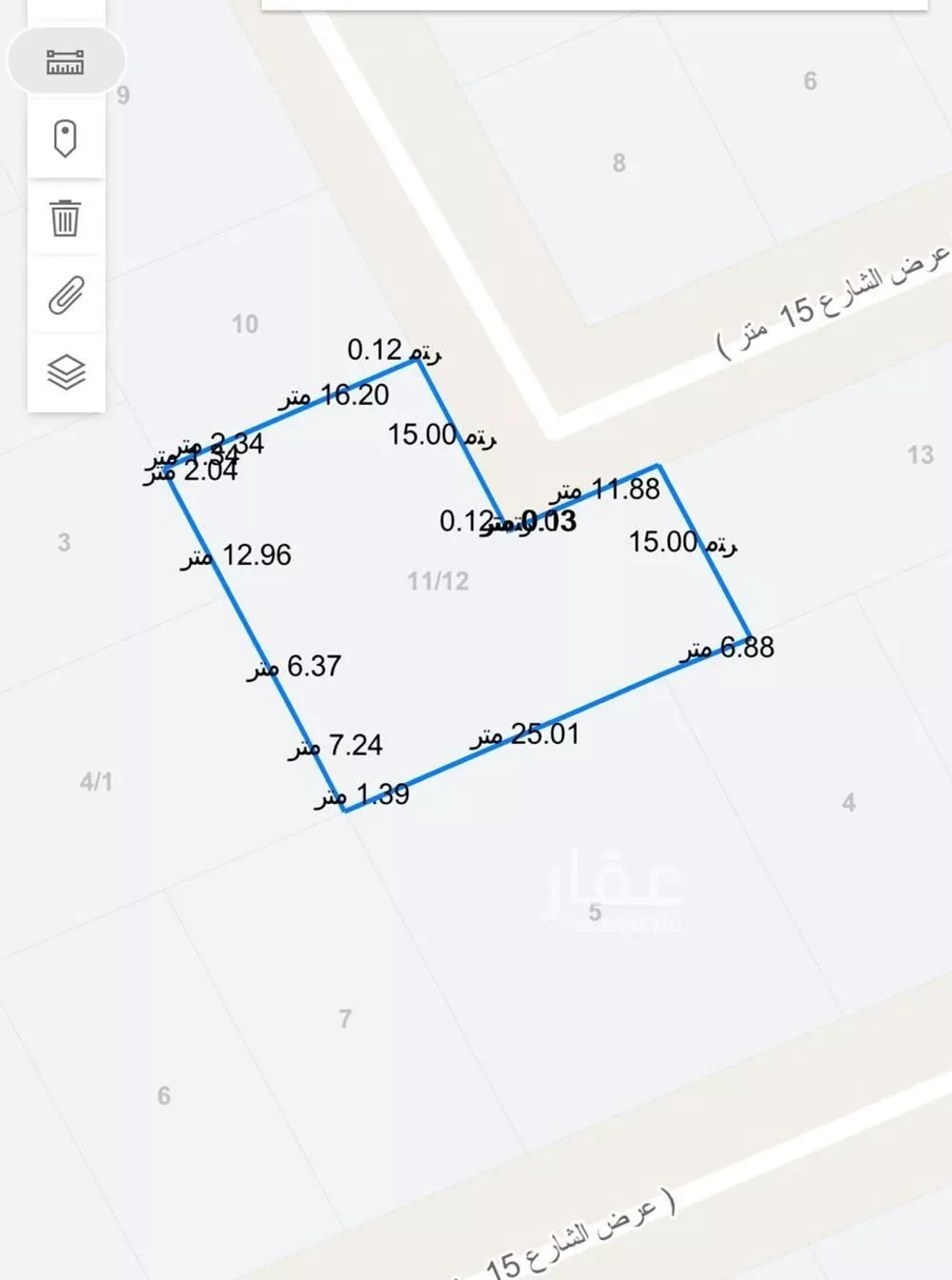 أرض للبيع في شارع النرجس, حي النرجس, مدينة بريدة, منطقة القصيم 1 صورة