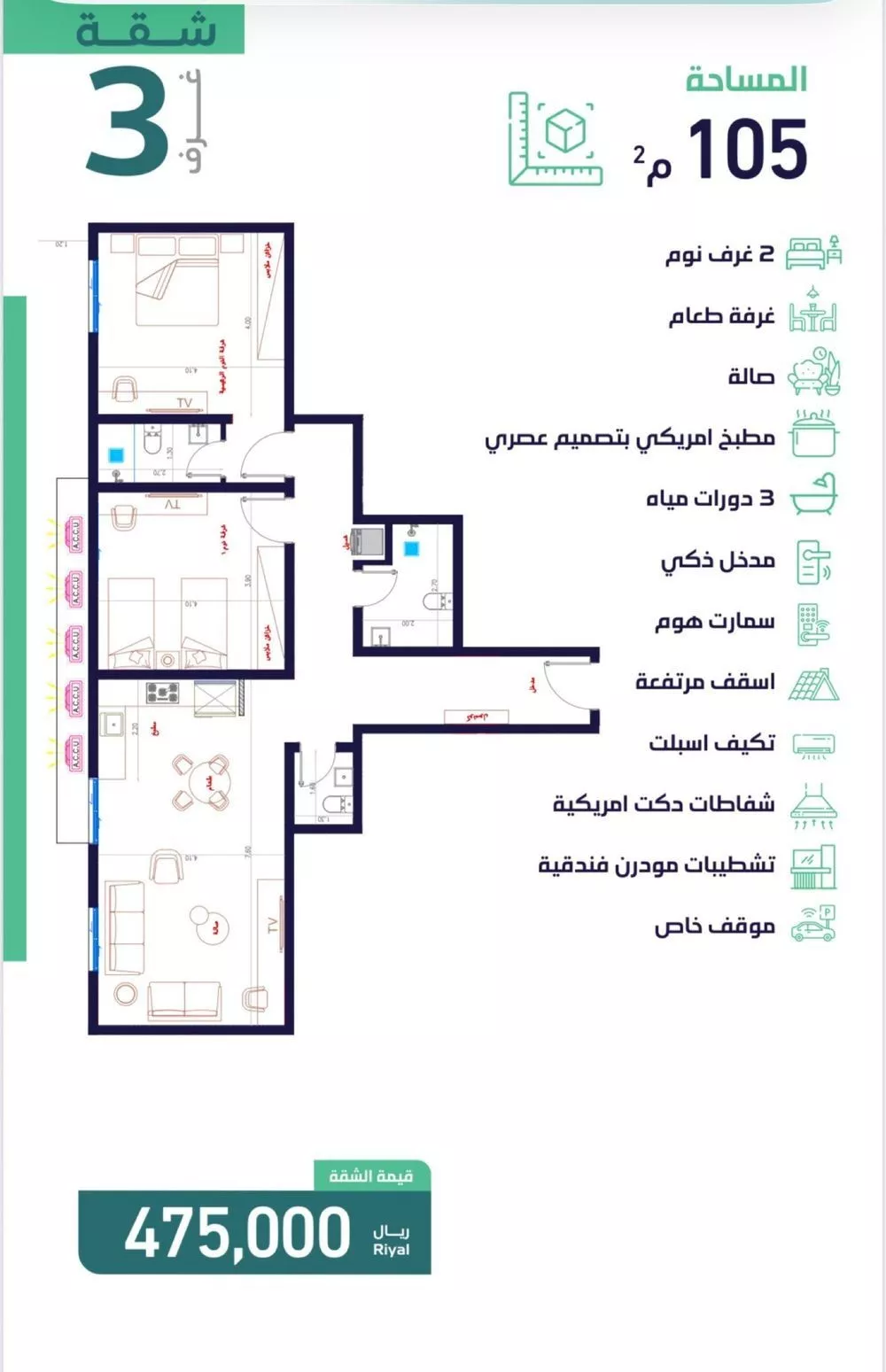 شقة للبيع في شارع ابن الحائك الهمداني, حي السلامة, مدينة جدة, منطقة مكة المكرمة 1 صورة