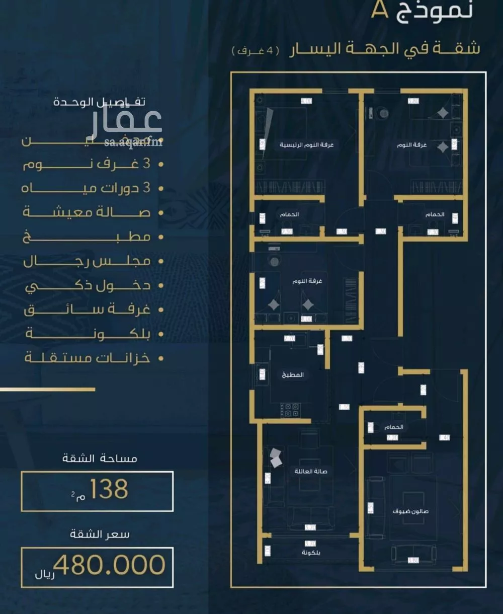 شقة للبيع في شارع وادي العقيق, حي العزيزية, مدينة جدة, منطقة مكة المكرمة 1 صورة