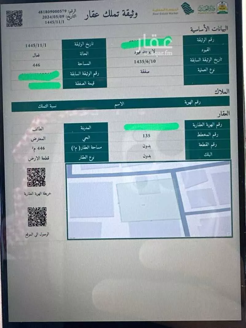 أرض للبيع في شارع المعترض 176, حي المعترض, مدينة الطائف, منطقة مكة المكرمة 1 صورة