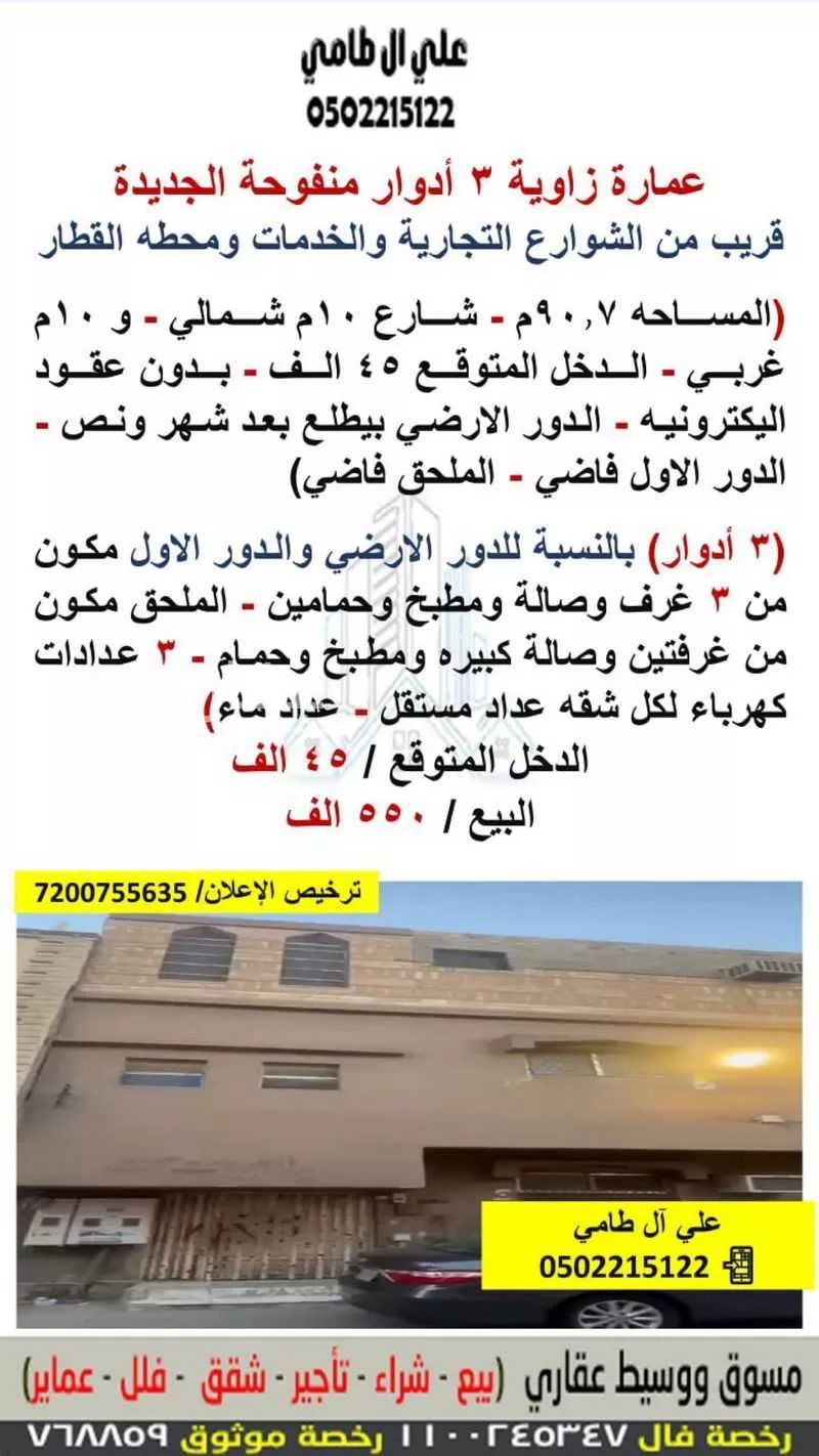 عمارة للبيع في شارع عبدالحق الأزدي, حي منفوحة الجديدة, مدينة الرياض, منطقة الرياض 1 صورة