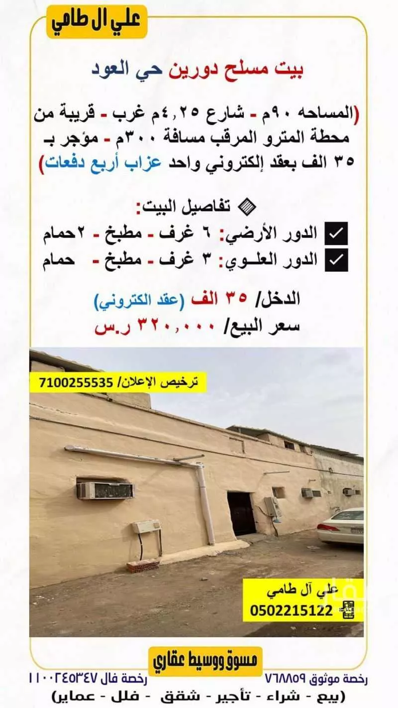 عمارة للبيع في شارع ممر6, حي العود, مدينة الرياض, منطقة الرياض 1 صورة
