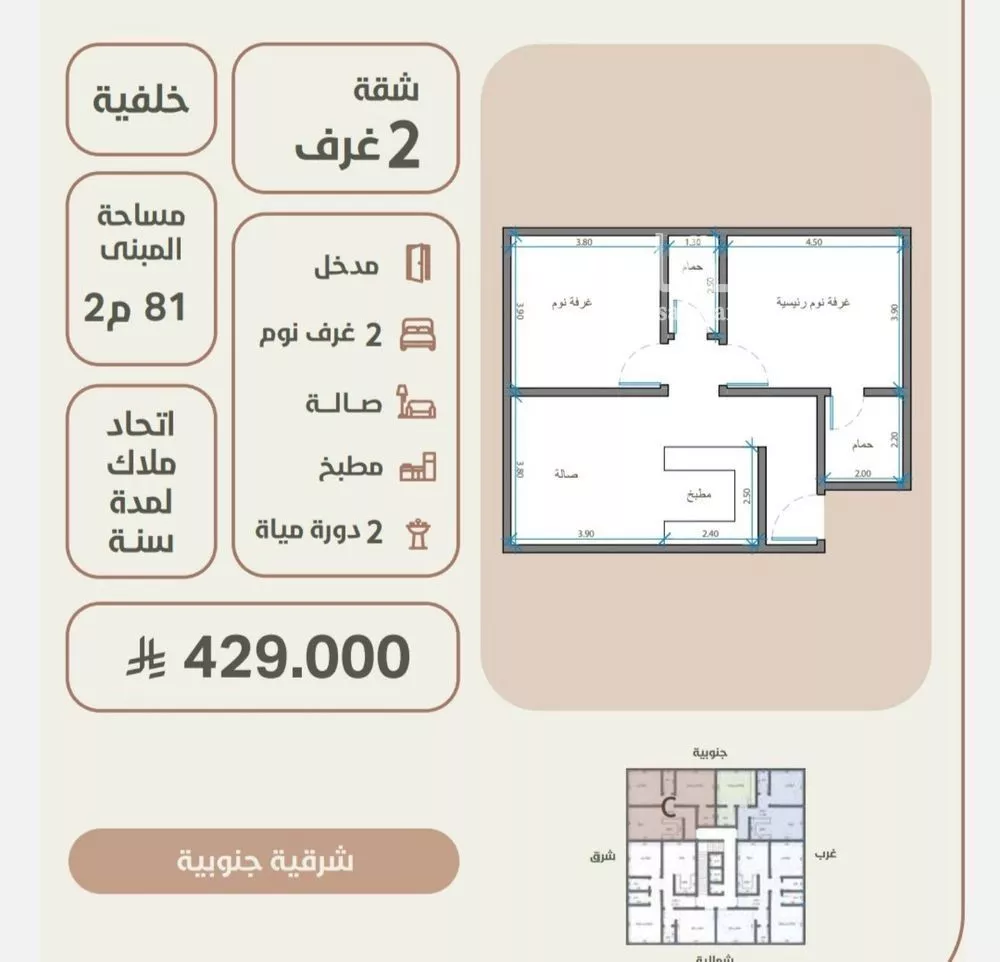 شقة للبيع في شارع ابو القاسم التنوخي, حي الروضة, مدينة جدة, منطقة مكة المكرمة 1 صورة