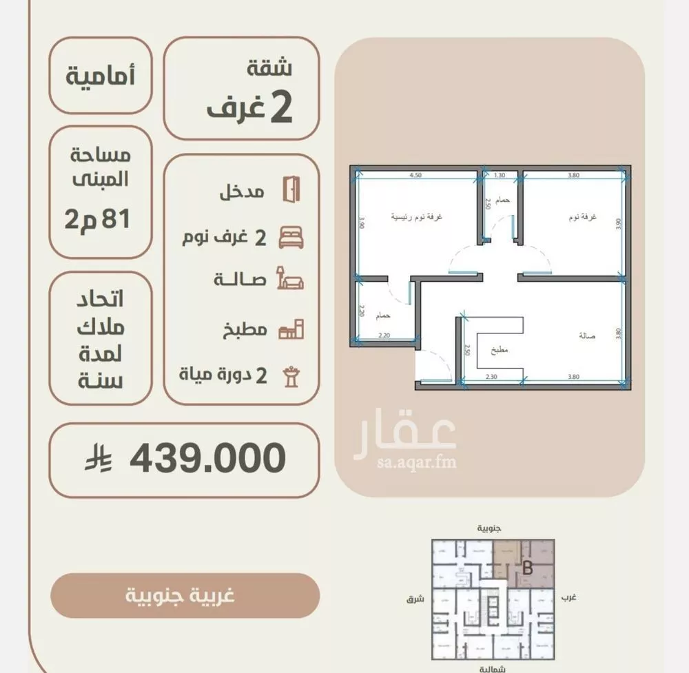 شقة للبيع في شارع ابو القاسم التنوخي, حي الروضة, مدينة جدة, منطقة مكة المكرمة 1 صورة