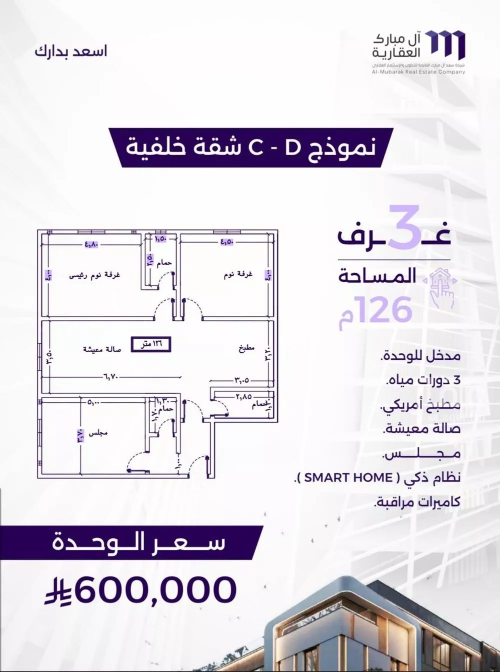 شقة للبيع في شارع ابو رهم الغفاري, حي الزهراء, مدينة جدة, منطقة مكة المكرمة 1 صورة