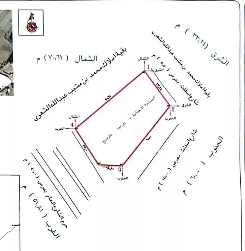 أرض للبيع في شارع حسان بن ثابت, حي الشلال, مدينة تنومة, منطقة عسير 1 صورة