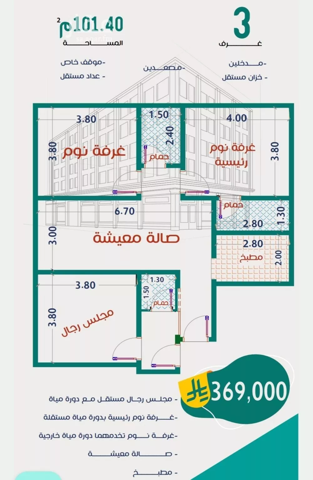 شقة للبيع في شارع عاصم ابن قيس, حي الربوة, مدينة جدة, منطقة مكة المكرمة 1 صورة