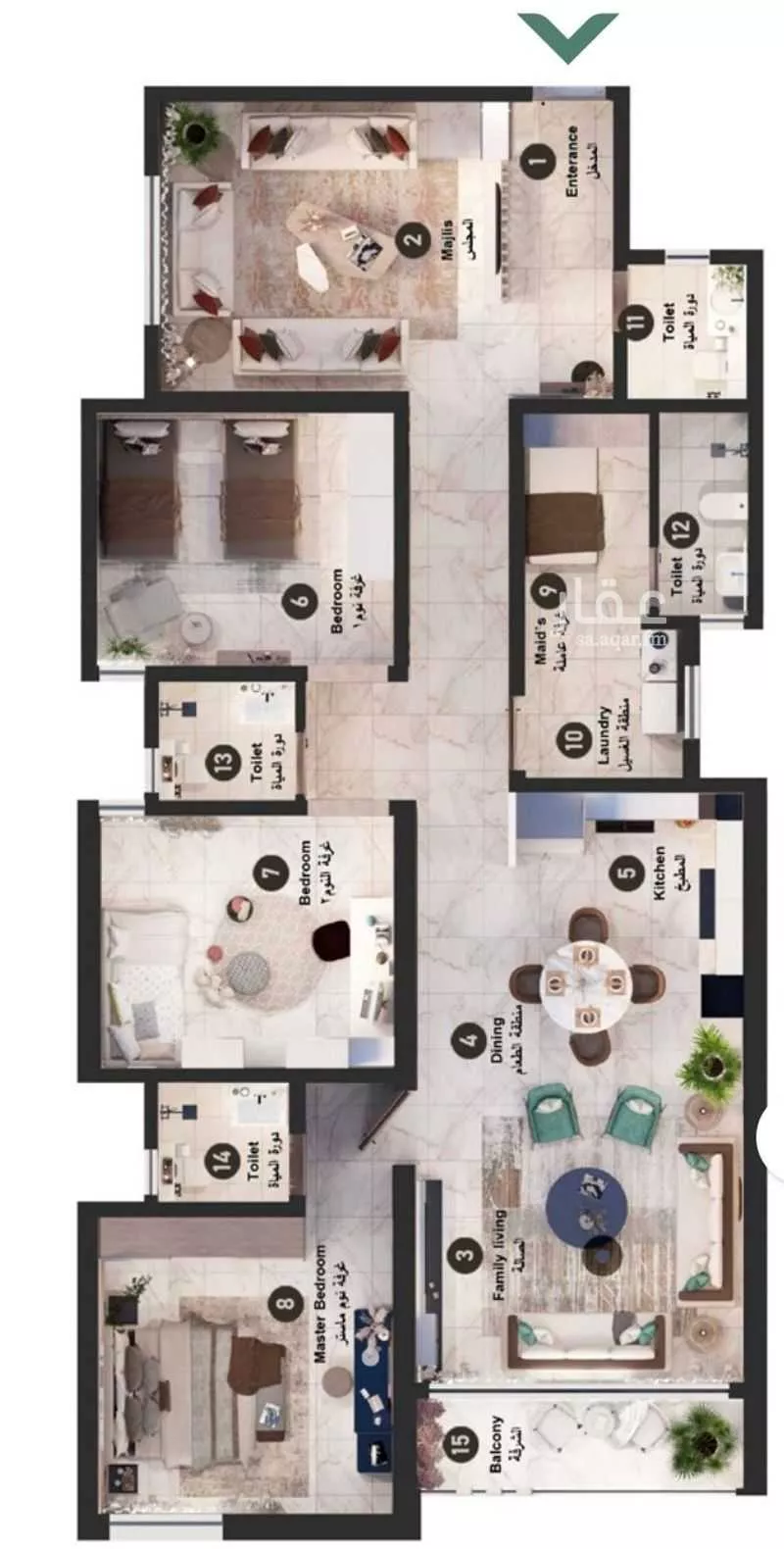 شقة للإيجار في شارع 8 السيف, حي السيف, مدينة الدمام, المنطقة الشرقية 1 صورة