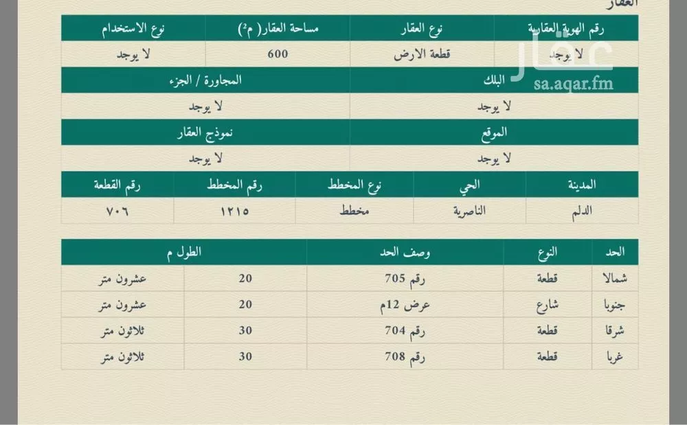 أرض للبيع في شارع كثير بن المرة ، حي الناصرية ، الدلم ، الدلم 1 صورة
