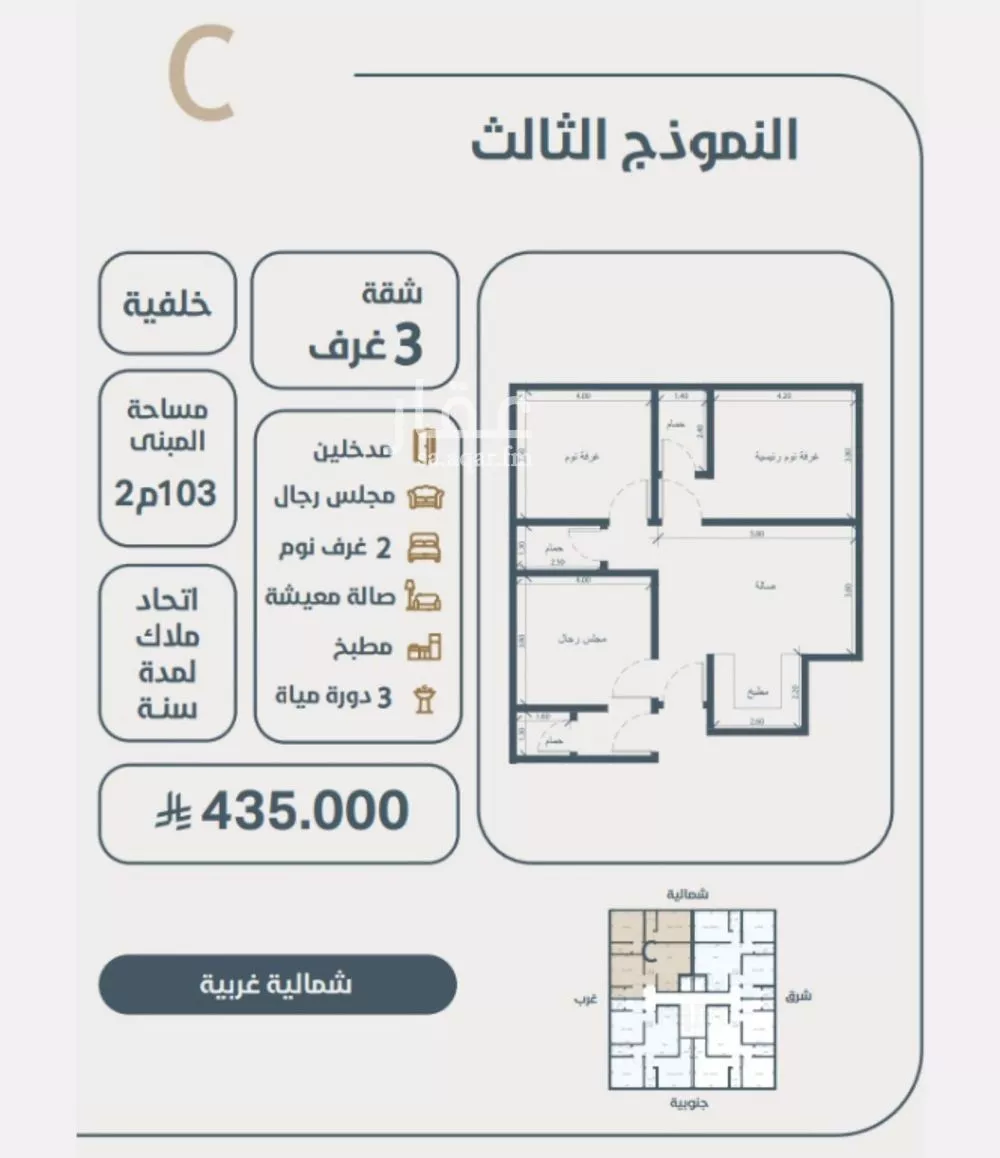 شقة للبيع في حي النعيم, مدينة جدة, منطقة مكة المكرمة 1 صورة