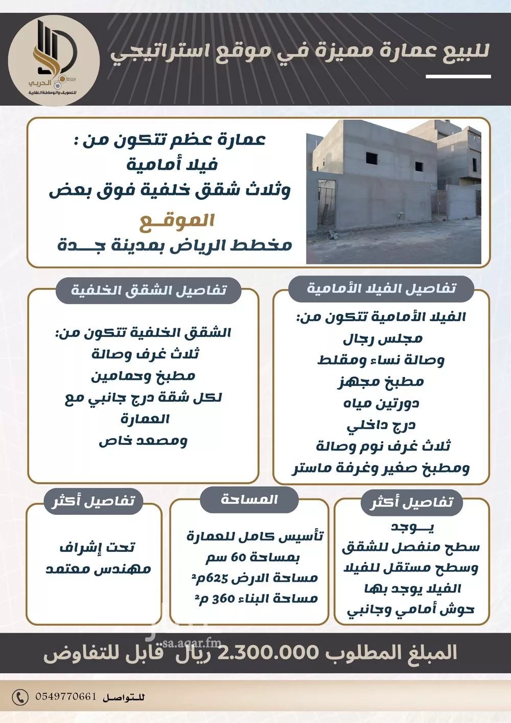 عمارة للبيع في شارع قطن, حي الرياض, مدينة جدة, منطقة مكة المكرمة 1 صورة