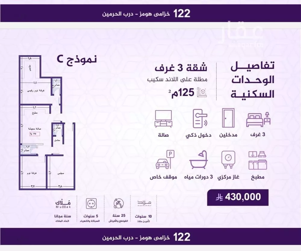 شقة للبيع في شارع احمد بن عيسى الرومي, حي الفيحاء, مدينة جدة, منطقة مكة المكرمة 1 صورة