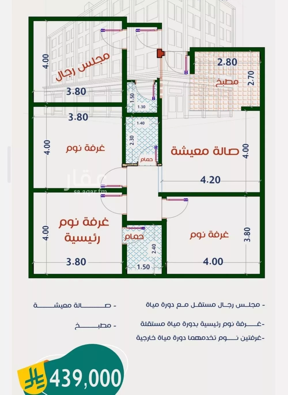 شقة للبيع في شارع عاصم ابن قيس, حي الربوة, مدينة جدة, منطقة مكة المكرمة 1 صورة