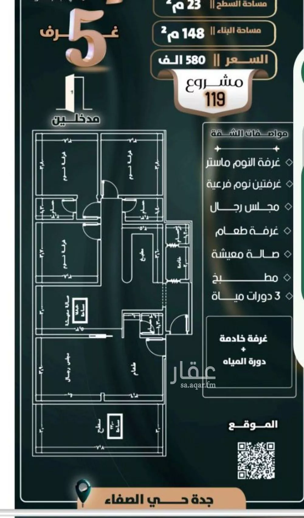 شقة للبيع في شارع إبن ثابت, حي الصفاء, مدينة جدة, منطقة مكة المكرمة 1 صورة