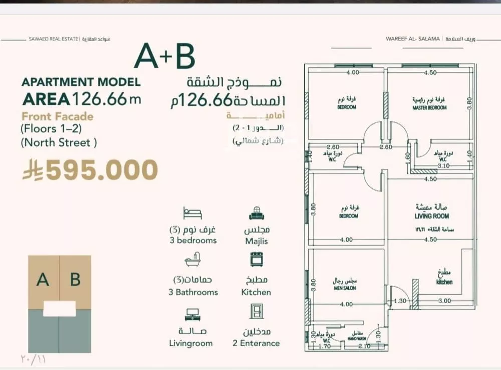 شقة للبيع في شارع علي افندي جميل, حي السلامة, مدينة جدة, منطقة مكة المكرمة 1 صورة