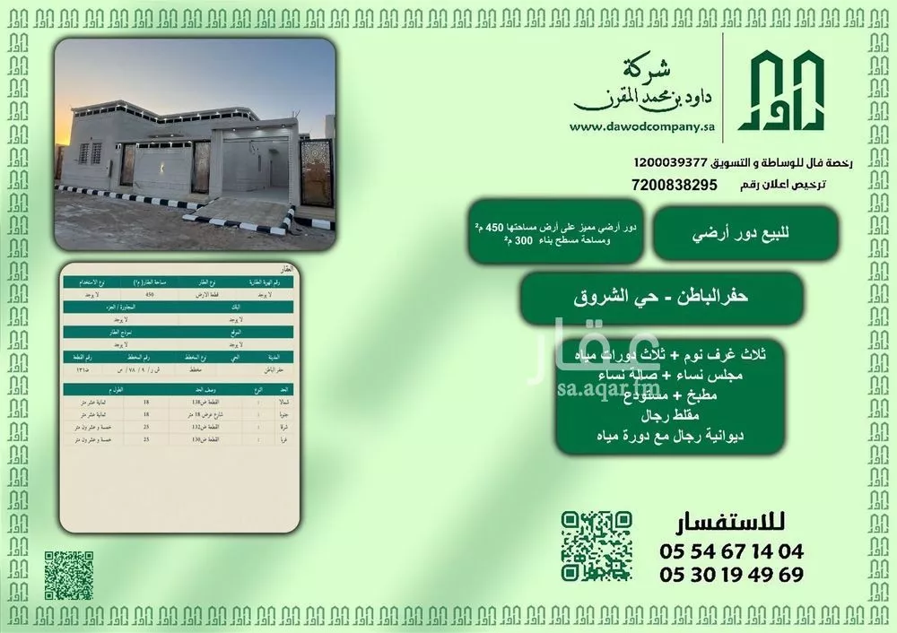 دور للبيع في شارع حفر الباطن 1083, مدينة حفر الباطن, المنطقة الشرقية 1 صورة