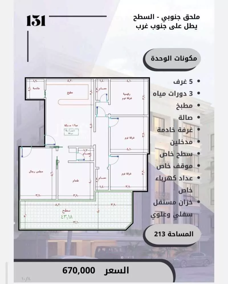 شقة للبيع في شارع الامير عبدالمجيد, حي الصواري, مدينة جدة, منطقة مكة المكرمة 1 صورة