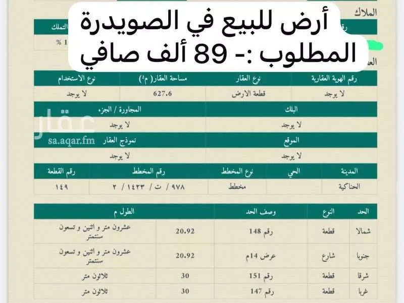 أرض للبيع في شارع محمد بن ابي الشرف, حي الصويدرة, مدينة المدينه المنوره, منطقة المدينة المنورة 1 صورة