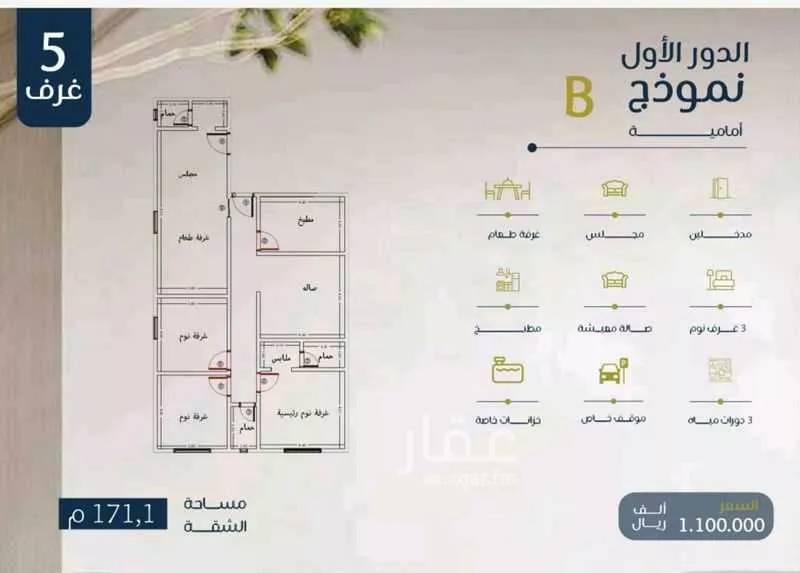 شقة للبيع في شارع ابو بهيه الغذاري, حي الزهراء, مدينة جدة, منطقة مكة المكرمة 1 صورة