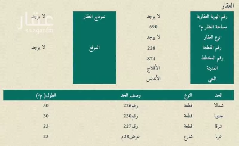 أرض للبيع في حي الأندلس, مدينة الافلاج, منطقة الرياض 1 صورة