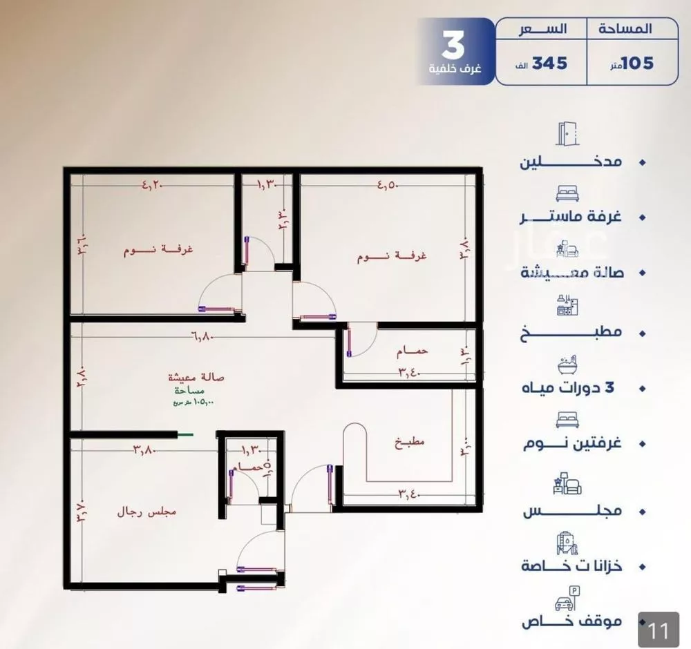 شقة للبيع في شارع العكرش, حي النزهة, مدينة جدة, منطقة مكة المكرمة 1 صورة