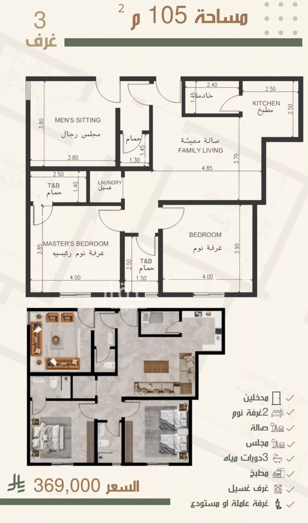 شقة للبيع في شارع ثلوث بني شهر, حي النزهة, مدينة جدة, منطقة مكة المكرمة 1 صورة