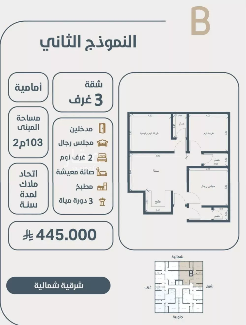 شقة للبيع في شارع ابو مصعب الاسدي, حي النعيم, مدينة جدة, منطقة مكة المكرمة 1 صورة