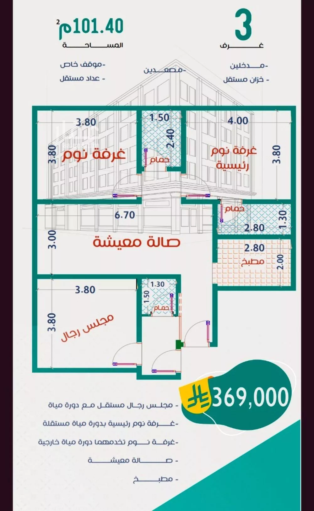 شقة للبيع في شارع عاصم ابن قيس, حي الربوة, مدينة جدة, منطقة مكة المكرمة 1 صورة