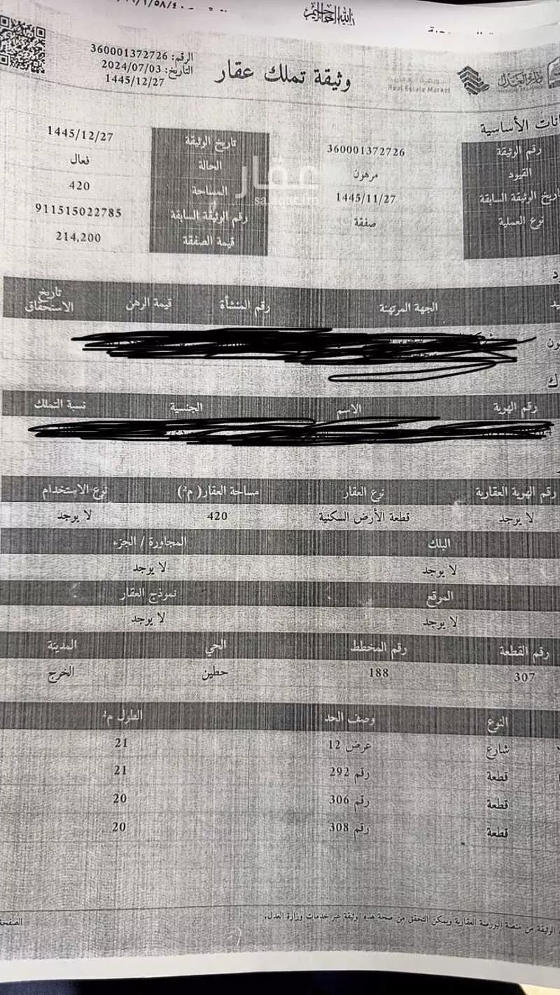 أرض للبيع في شارع حطين 31 ، حي الناصفة ، الخرج ، الخرج 1 صورة