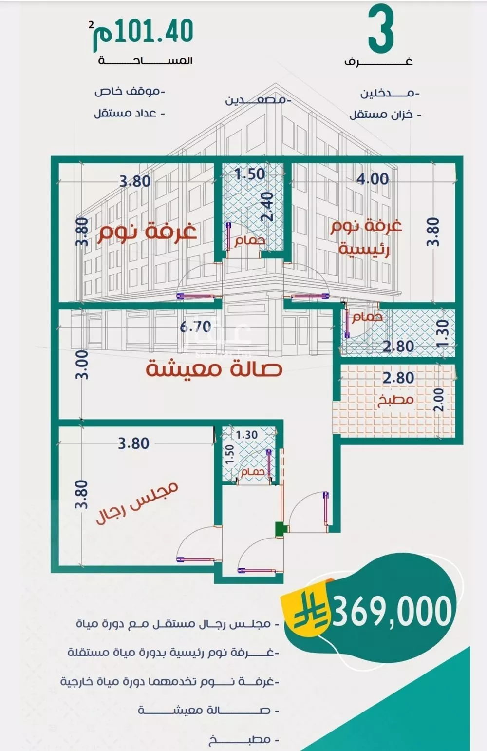 شقة للبيع في شارع عاصم ابن قيس, حي الربوة, مدينة جدة, منطقة مكة المكرمة 1 صورة
