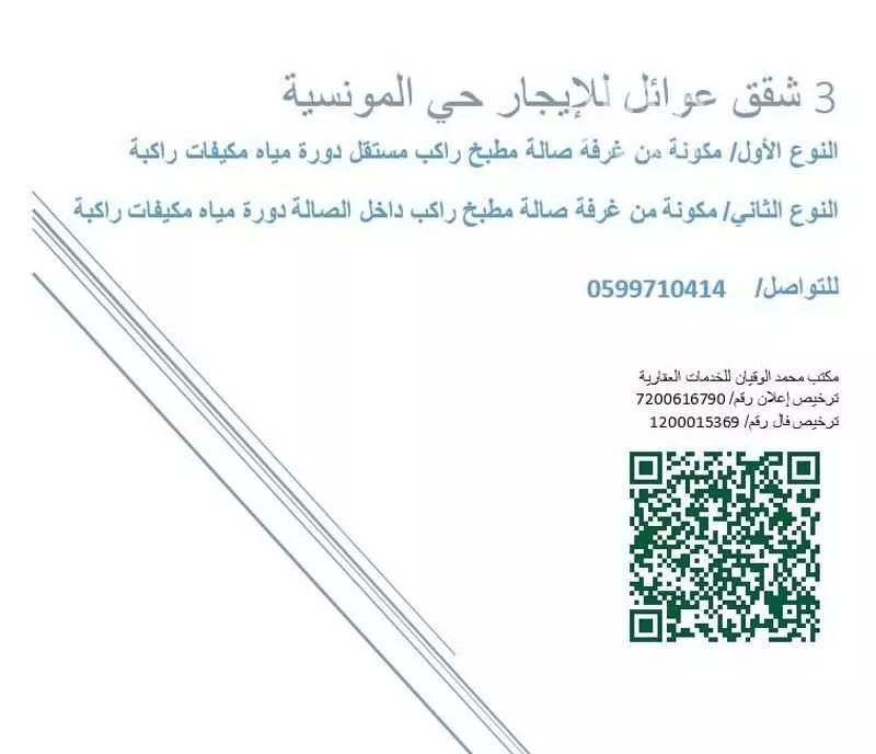عمارة للإيجار في شارع التنعيم, حي المونسية, مدينة الرياض, منطقة الرياض 1 صورة