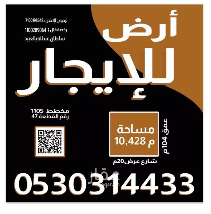 أرض للإيجار في حي منطقة مفتوحة تابعة لبلدية العزيزية, مدينة الرياض, منطقة الرياض 1 صورة