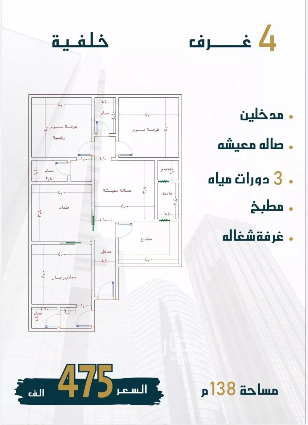 شقة للبيع في شارع الامير عبدالمجيد, حي الصواري, مدينة جدة, منطقة مكة المكرمة 1 صورة