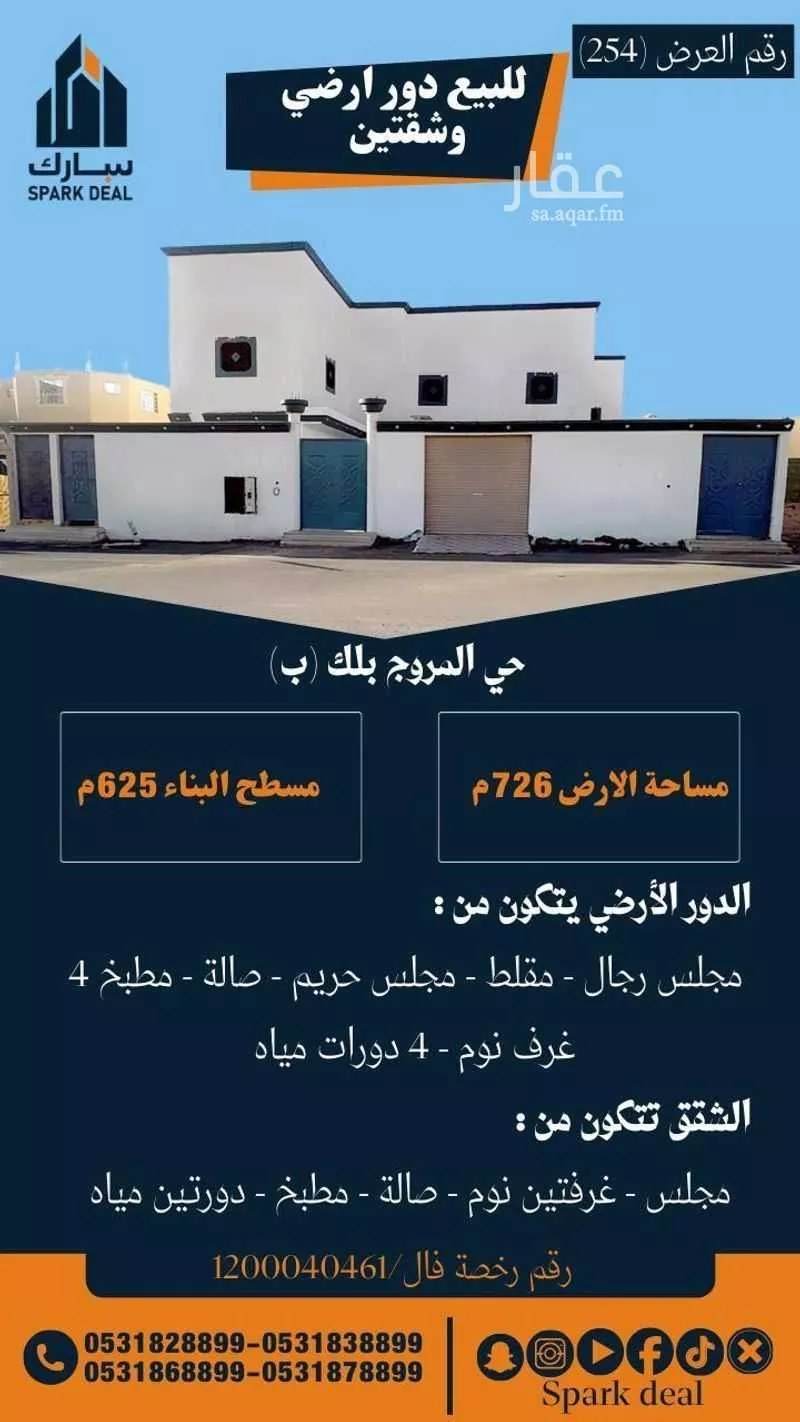 عمارة للبيع في شارع المطارفة, حي المروج الشرقي, مدينة عرعر, منطقة الحدود الشماليه 1 صورة