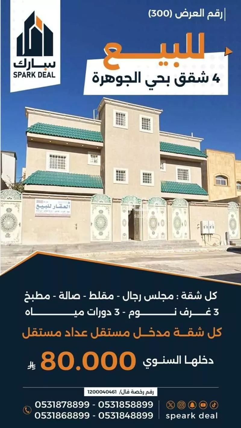 عمارة للبيع في شارع اسيد بن ثعلبة, حي الجوهرة, مدينة عرعر, منطقة الحدود الشماليه 1 صورة