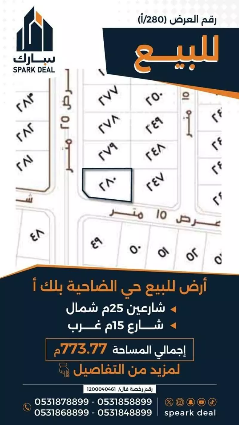 أرض للبيع في شارع حارث ابن النعمان, حي ضاحية الملك فهد, مدينة عرعر, منطقة الحدود الشماليه 1 صورة