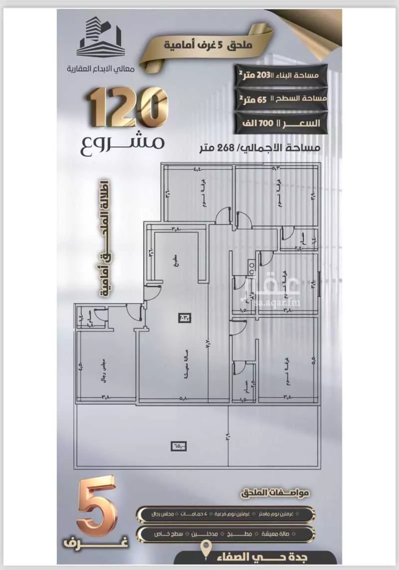 شقة للبيع في شارع جعفر ابن أبي الحكم, حي الصفاء, مدينة جدة, منطقة مكة المكرمة 1 صورة