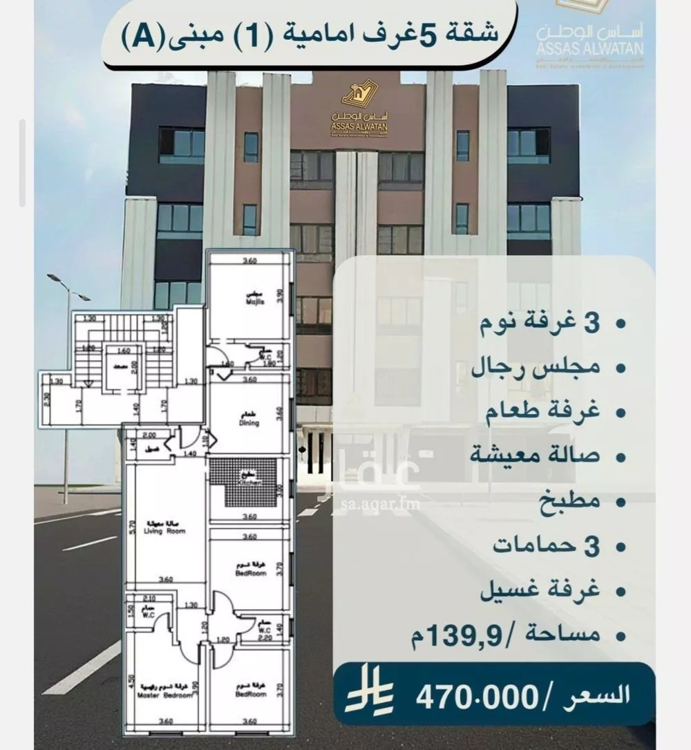 شقة للبيع في شارع أحمد بن زواوي المالكي, حي الأمير عبدالمجيد, مدينة جدة, منطقة مكة المكرمة 1 صورة