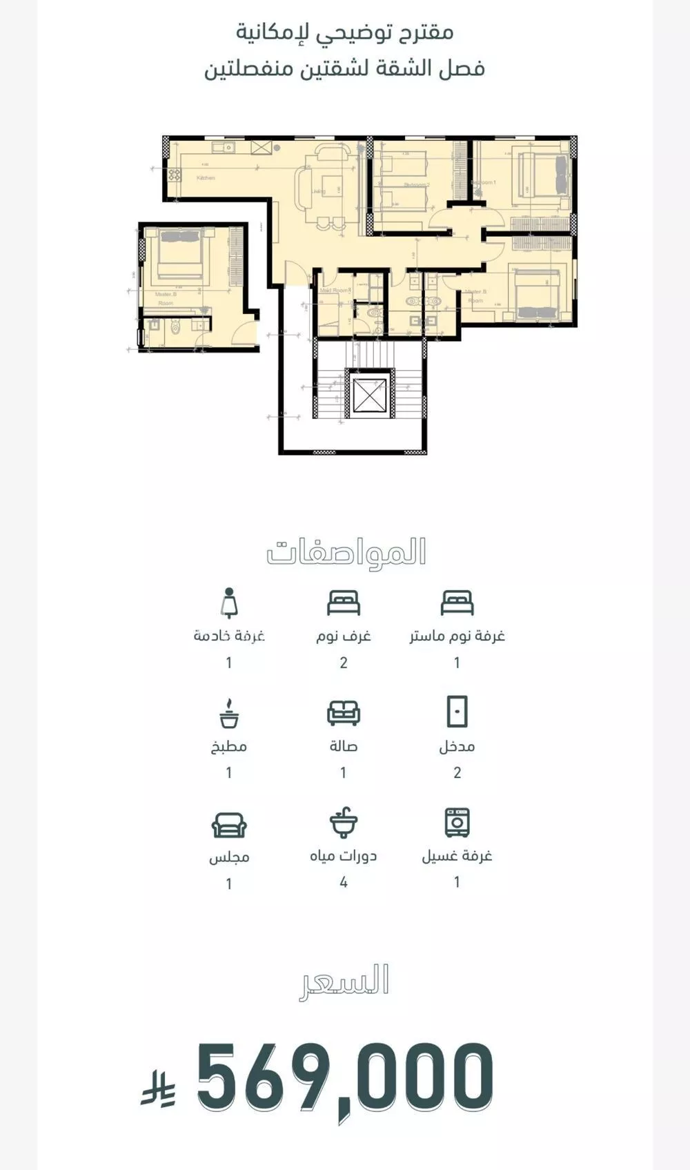 شقة للبيع في شارع سعد ابو عبدالله, حي السلامة, مدينة جدة, منطقة مكة المكرمة 1 صورة