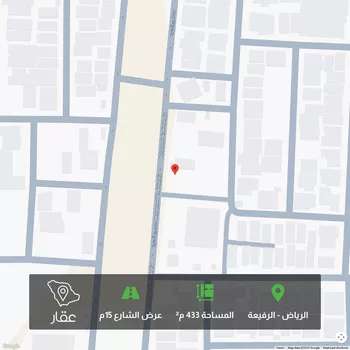 أرض للبيع في شارع محمد بن الحنفية, حي الرفيعة, مدينة الرياض, منطقة الرياض