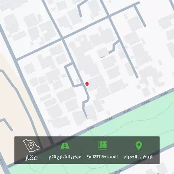 أرض للبيع في شارع الجميل ابن حاتم, حي الحمراء, مدينة الرياض, منطقة الرياض