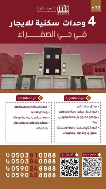 فيلا للإيجار في شارع سهل بن حنيف, حي الصفراء, مدينة بريده, منطقة القصيم