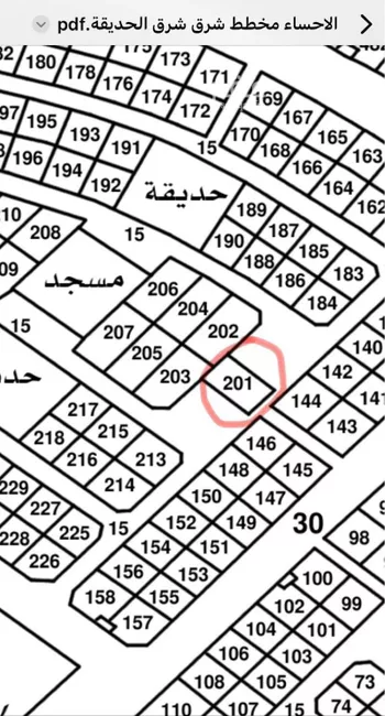 أرض للبيع في شارع 2121078, حي الدوحة, مدينة الاحساء, المنطقة الشرقية صورة 2
