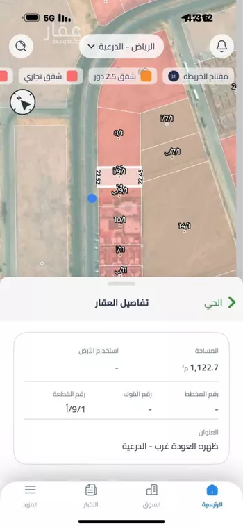 أرض للإيجار في حي ظهره العودة غرب, مدينة امارة منطقة الرياض - الدرعيه, منطقة الرياض