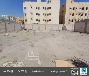 أرض للإيجار في شارع 15ب, حي الأثير, مدينة الدمام, المنطقة الشرقية