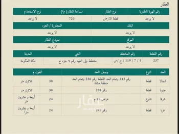 أرض للبيع في شارع الباردية, حي الفلق الجديد, مدينة مكه المكرمه, منطقة مكة المكرمة صورة 2