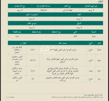 أرض للبيع في شارع ج6 26, حي البساتين, مدينة الجموم - بحره, منطقة مكة المكرمة